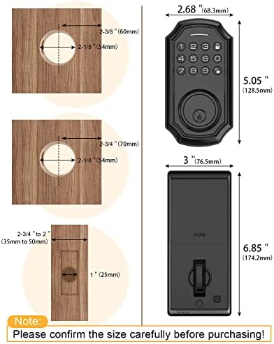 Система за Заключване на вратите без ключ HOMHOW WiFi Брави с Цифрова Клавиатура, Автоматично Заключване на входната врата Smart Lock, Електронна Система за Заключване за Си