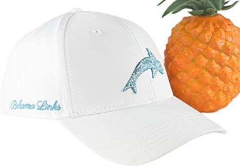 Шапка за голф Bahama Links | Бяла шапка за голф Тропик | Бродерия с Китова акула Премиум клас | Материал за говорене