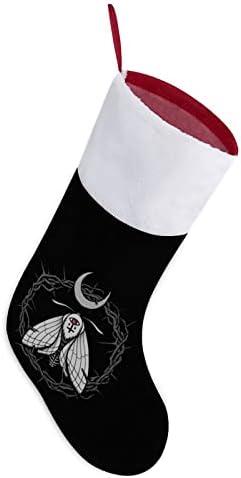 Готически Молец Окултни Коледни Чорапи Отглеждане на Коледна Елха Дядо коледа Декорации Висящи Украса за Камината Празник 16,5