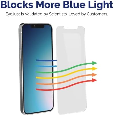 Защитно фолио за екрана EyeJust Blue Light Blocking за iPhone XS Max / 11 Pro Max, научно протестированная и валидированная, технология за филтриране синя светлина от закалено стъкло, обл?