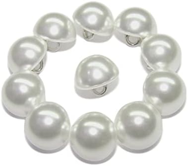 Сватбени копчета buttonMode Купол от изкуствени перли с метални линия отзад Включват 11 копчета размер 8 мм (12 л), скъпоценен камък, цвят бяла слонова кост, 11 копчета