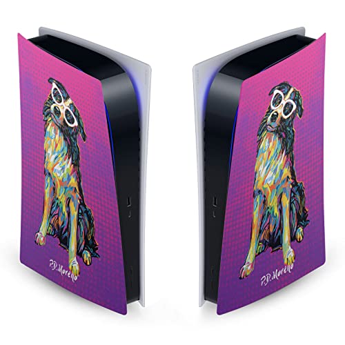 Дизайн на своята практика за главата Официално Лицензиран P. D. Moreno Border Collie Animals II Матово Vinyl Стикер На предната панел Калъф за игра кожата е Съвместима с конзола Sony Play