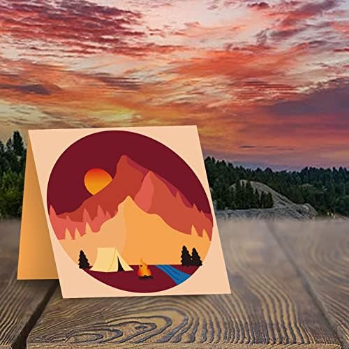 ГЛОБЛЕНД Планински Режещи Удари Слънцето Планински Пейзаж Шаблони от Въглеродна Стомана Шаблон Планински Пейзаж Метални Печати за Направата на Картички, направи