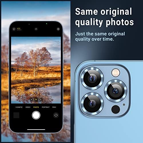 Korecase [2 Опаковки за защита на обектива на камерата на iPhone 13 Pro Max / iPhone 13 Pro, Метален Капак камера от закалено стъкло, здрав калъф за задната част на обектива, удобен за iP