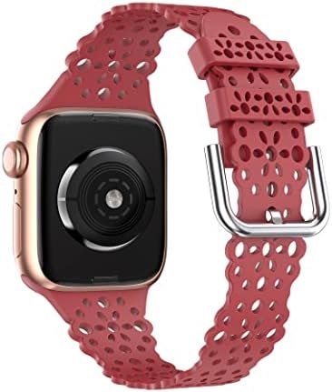 TOYOUTHS е Съвместим с каишка на Apple Watch За жени 41 мм 40 мм, 38 мм, Меки Еластични Силиконови Завързана каишка с цветни изрезки,