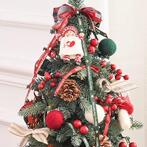 Коледна Мини-Коледна Елха INDYAH, Изкуствена Настолна Коледно Дърво, Маса Малка Коледна Елха с Декорации във формата на Коледни