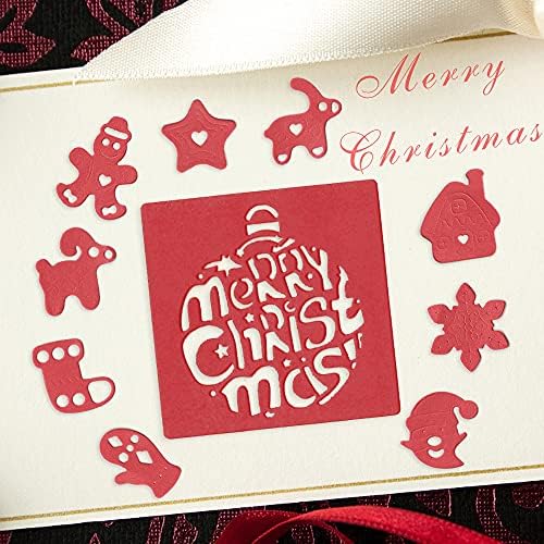 Думите на Весела Коледа Метални Печати за направата на Картички, Коледна Рамка за джинджифил семейство Сладкиши във формата на Снежинки