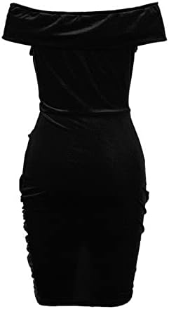 Жена секси мини рокля iQKA с открити рамене, вечерна рокля с рюшами, обтягивающая клубна дрехи, коктейл рокля-молив с рюшами хем