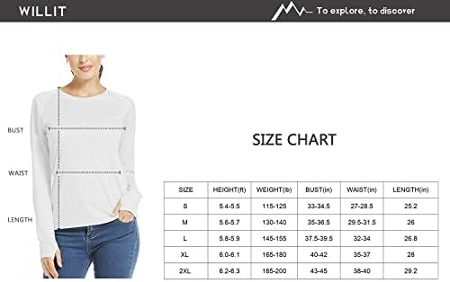Willit Дамски Солнцезащитная Риза UPF 50 + С Дълъг ръкав SPF UV-Риза Защита От Акне Плуване, Туризъм Риболов Върховете на белите