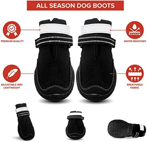 Обувки за кучета PECCI за малки, средни и големи кучета - Непромокаеми ботуши и защита на лапите - Обувки за кучета за лятна топлина, гореща тротоара, дъжд, Сняг, паркет,