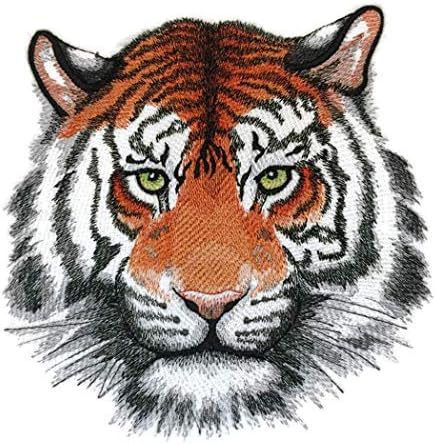 Природа, Изтъкана от Нишки, Невероятно Царството на Животните [Див Красив Тигър] [Индивидуален и уникален] Бродирана желязо /Пришитый кръпка [7,7 x 7,8]