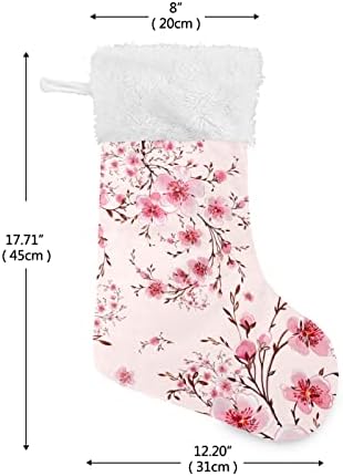 Коледни Чорапи ALAZA, Розова Череша Дърво, Класически Персонализирани Големи Чулочные Украса за Семейни Тържества, декорация за